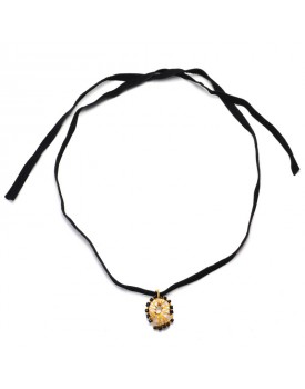 Colar Dourado Silicone Letra Q