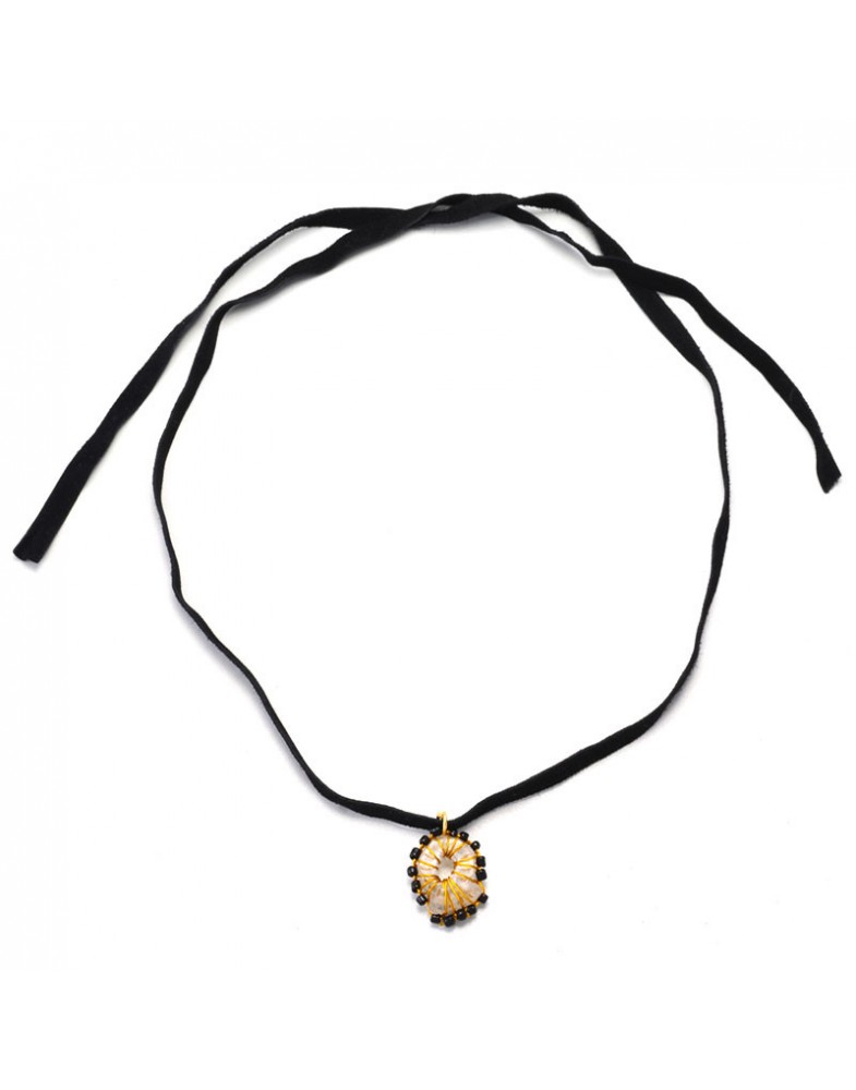 Colar Dourado Silicone Letra Q