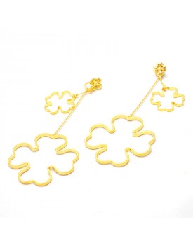 Brinco Dourado Trevos Ao Vento