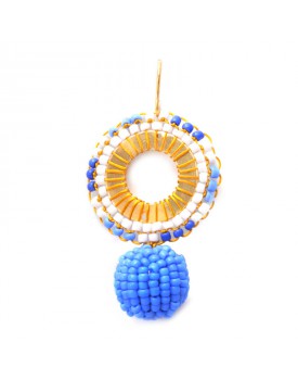 Brinco Dourado Mandala Céu Azul