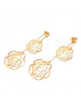 Brinco Dourado Flores Ao Vento