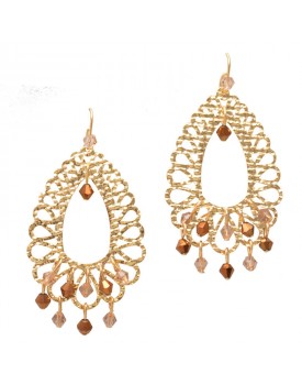 Brinco Dourado Cristal Abajour