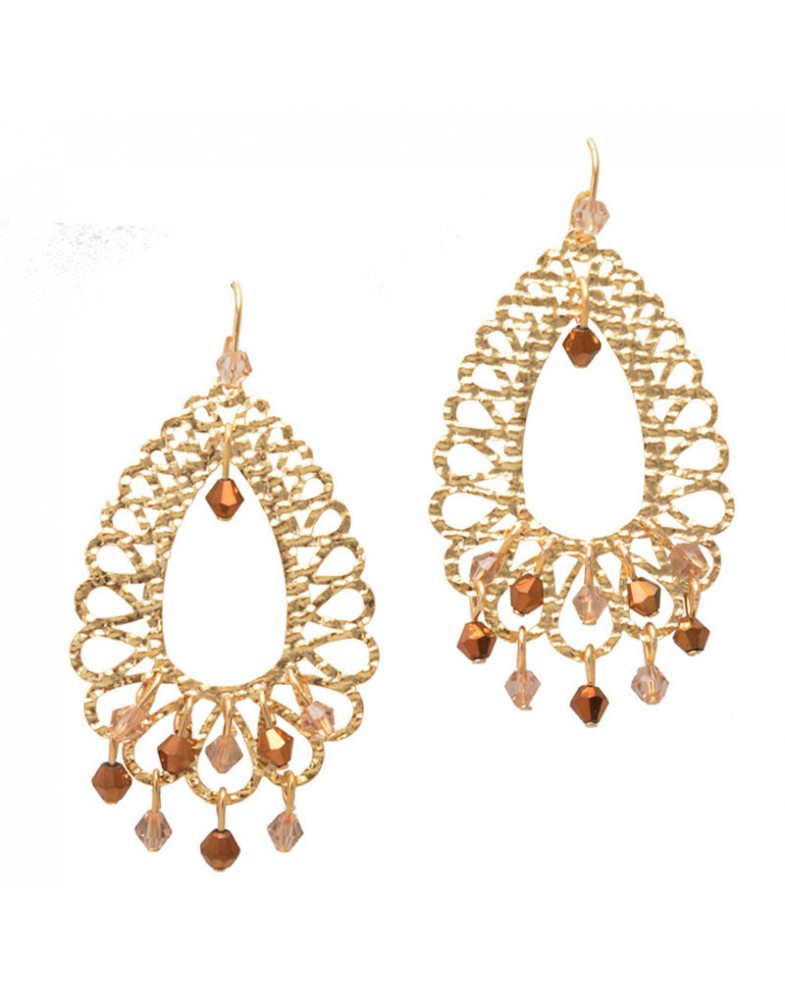 Brinco Dourado Cristal Abajour