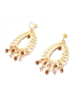 Brinco Dourado Cristal Abajour