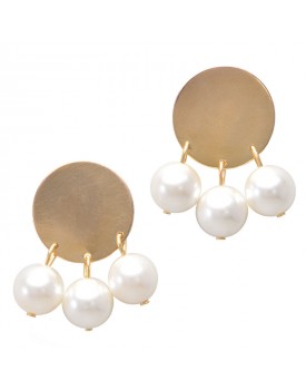 Brinco Dourado Castanhola Pérola Shell