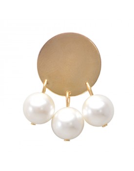 Brinco Dourado Castanhola Pérola Shell