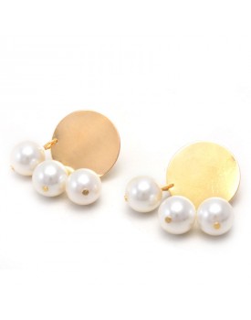 Brinco Dourado Castanhola Pérola Shell