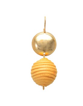 Brinco Dourado Bolas Cobertas Pequenas Amarelo
