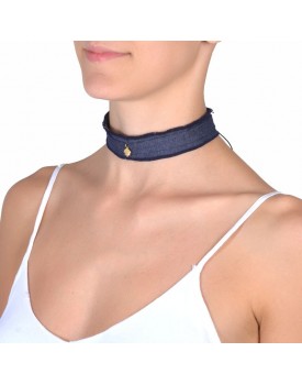 Colar Chocker Jeans