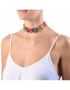 Colar Chocker Flores
