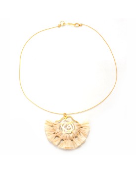 Colar Dourado Girassol Bege