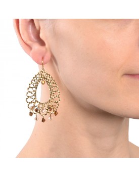 Brinco Dourado Cristal Abajour