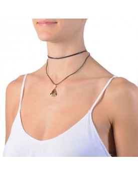 Colar Dourado Nossa Senhora Aparecida Dupla Silicone