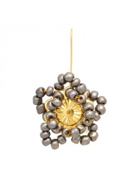 Brinco Dourado Flor Estrela Prata Velha