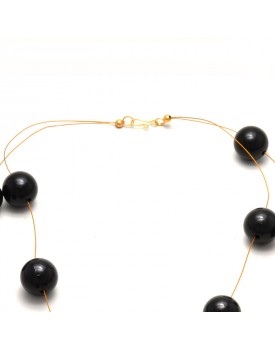 Colar Dourado Bolas Resinadas