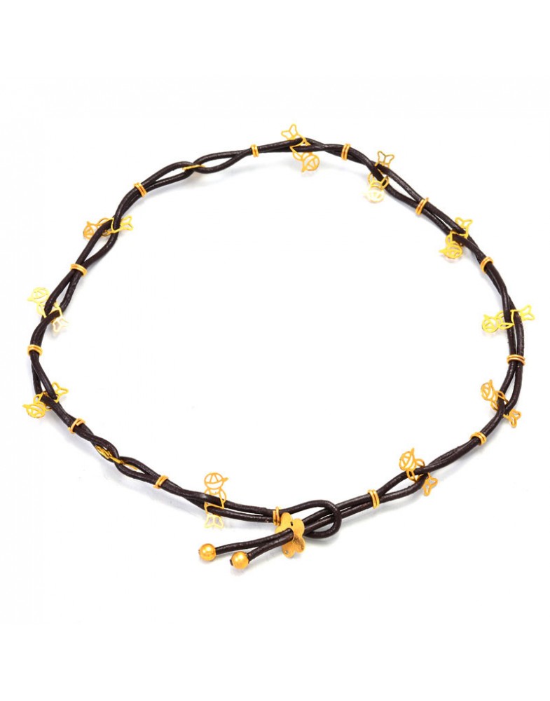 Colar Trançado Dourado Menino