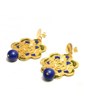 Brinco Dourado Mandala Mercê Crochê