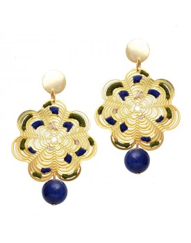 Brinco Dourado Mandala Mercê Crochê