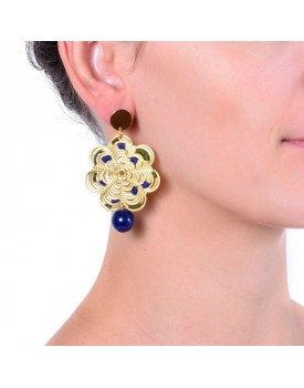 Brinco Dourado Mandala Mercê Crochê