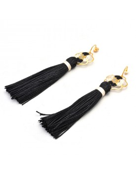 Brinco Dourado Flor Tassel