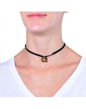 Colar Dourado Silicone Letra K