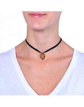 Colar Dourado Silicone Letra Q