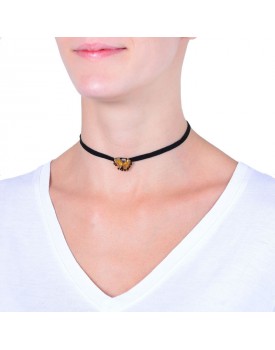 Colar Dourado Silicone Letra W