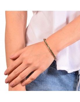 Pulseira Dourada Corrente Com Silicone