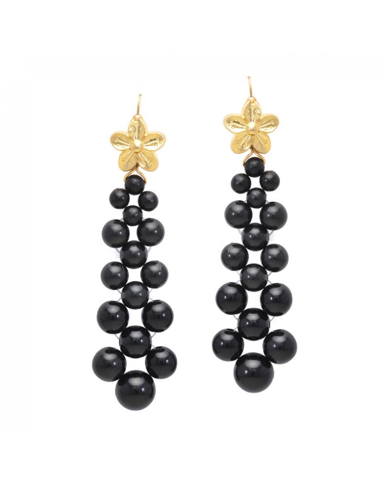 Brinco Dourado Bolas Crescentes