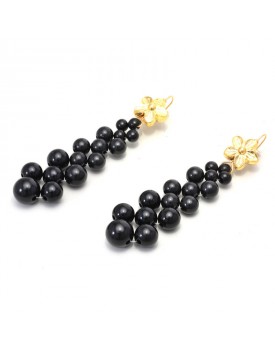 Brinco Dourado Bolas Crescentes