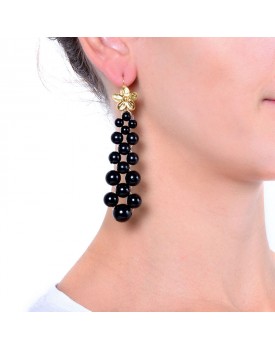 Brinco Dourado Bolas Crescentes