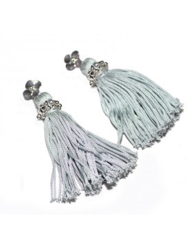 Brinco Prateado Tassel