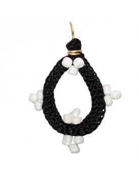 Brinco Dourado Zig Zag Branco Pequeno
