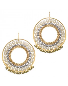 Brinco Dourado Mandala Três Cores