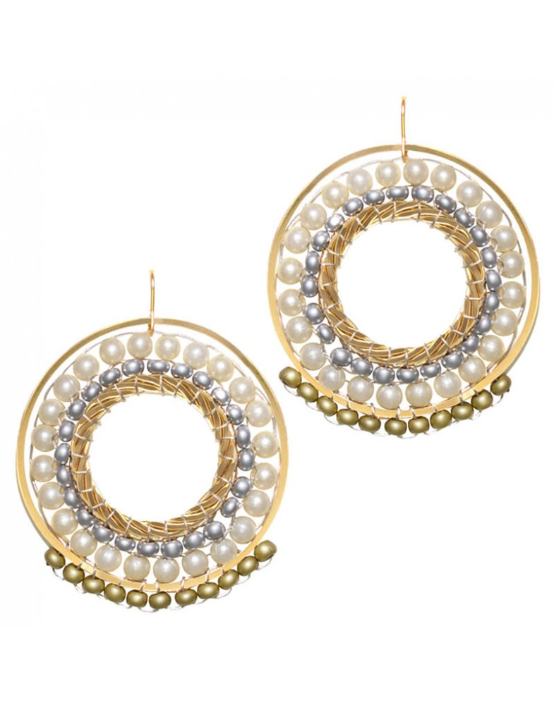 Brinco Dourado Mandala Três Cores