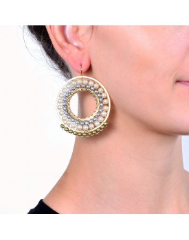 Brinco Dourado Mandala Três Cores