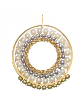 Brinco Dourado Mandala Três Cores