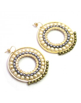 Brinco Dourado Mandala Três Cores