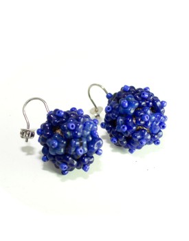 Brinco Prateado Bola Azul