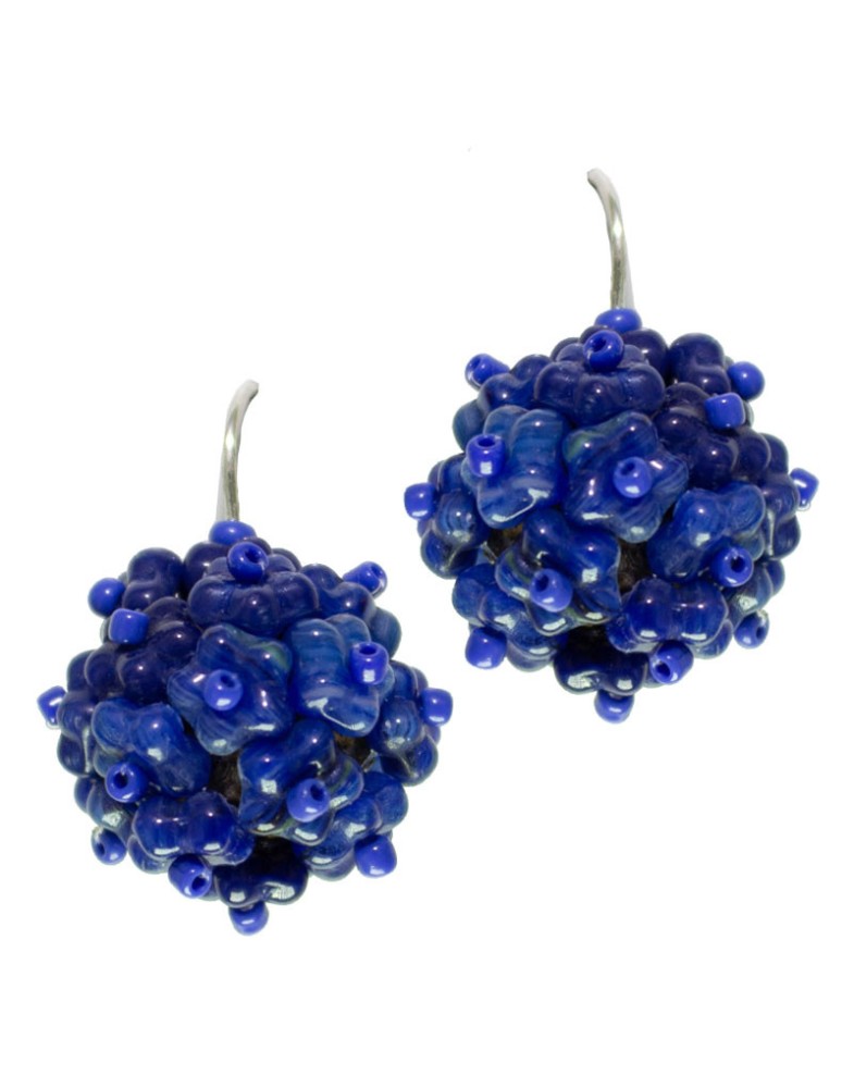 Brinco Prateado Bola Azul
