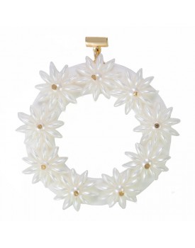 Brinco Dourado Florzinha Galão Perolado Grande