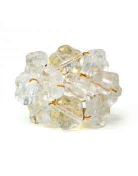 Anel Dourado Margarida Cristal Transparentes