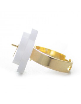 Anel Dourado Decrescente Branco