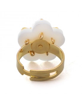 Anel Dourado Decrescente Branco