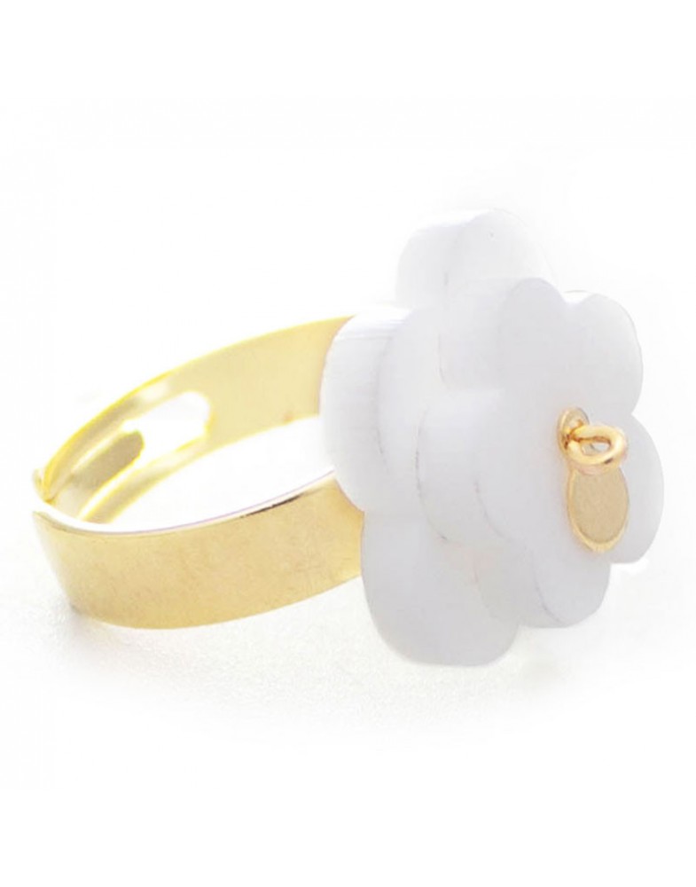 Anel Dourado Decrescente Branco