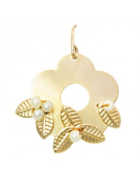Brinco Dourado Flor Raminhos