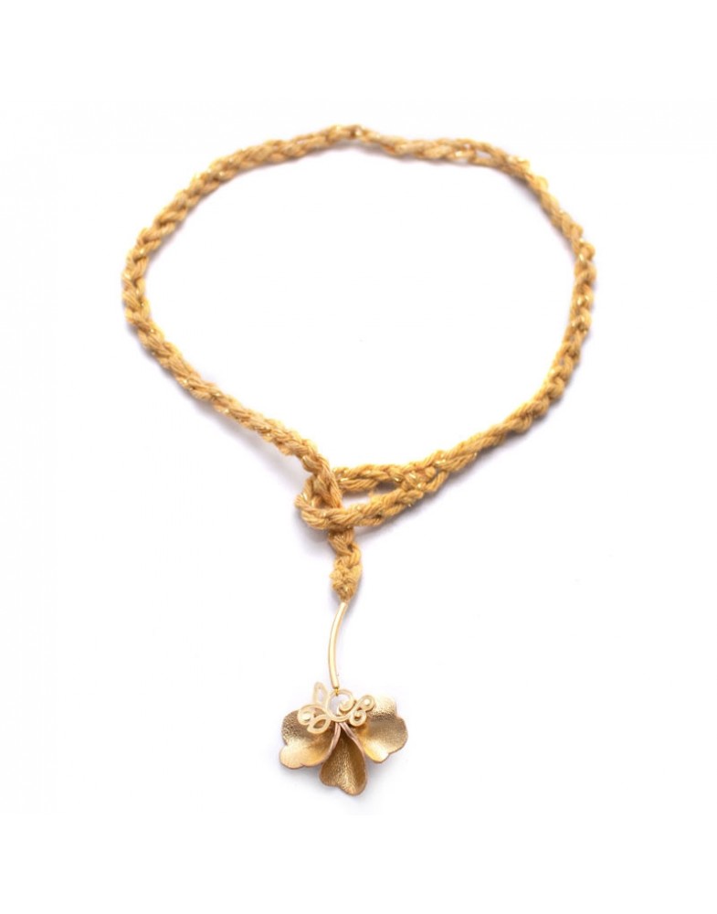 Colar Dourado Floral Dourado