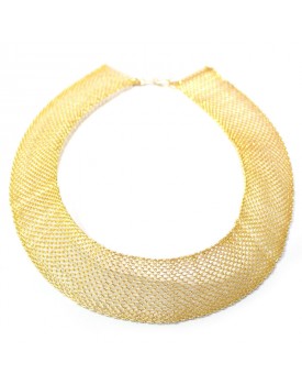 Colar Dourado Malha De Cobre