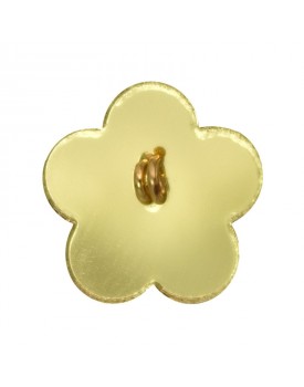 Brinco Dourado Florzinha Acrílico Dourado