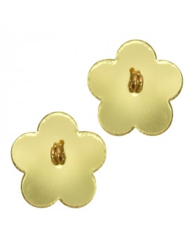 Brinco Dourado Florzinha Acrílico Dourado